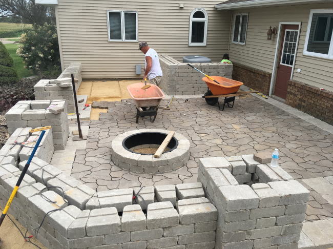 Completed patio installation
